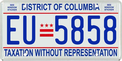 DC license plate EU5858