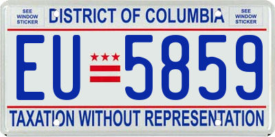 DC license plate EU5859