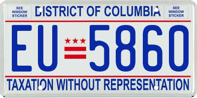 DC license plate EU5860