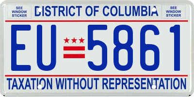 DC license plate EU5861