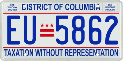 DC license plate EU5862