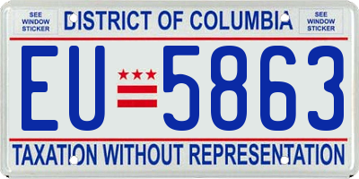 DC license plate EU5863
