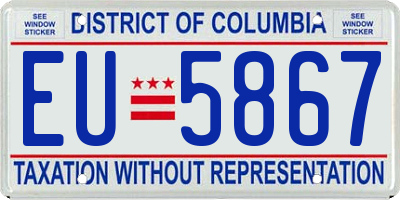 DC license plate EU5867