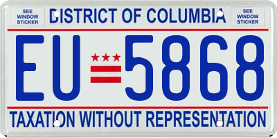 DC license plate EU5868