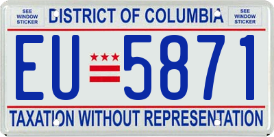 DC license plate EU5871