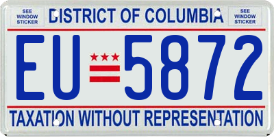 DC license plate EU5872