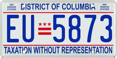 DC license plate EU5873