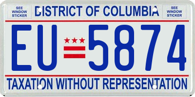 DC license plate EU5874