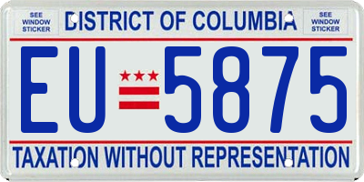 DC license plate EU5875