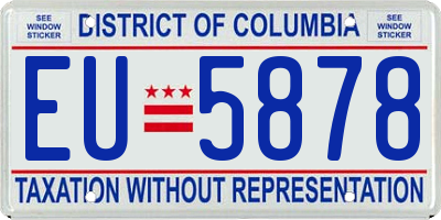 DC license plate EU5878