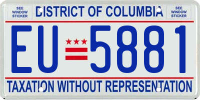 DC license plate EU5881