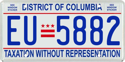 DC license plate EU5882