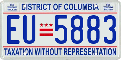 DC license plate EU5883