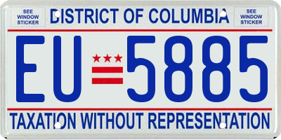 DC license plate EU5885