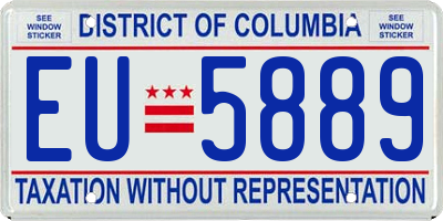 DC license plate EU5889