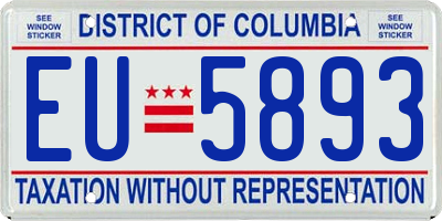 DC license plate EU5893