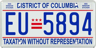 DC license plate EU5894