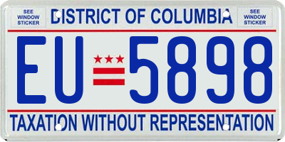 DC license plate EU5898