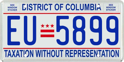 DC license plate EU5899