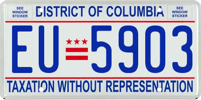 DC license plate EU5903