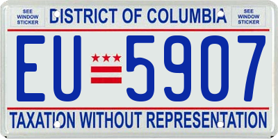DC license plate EU5907