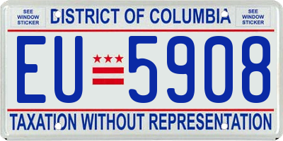 DC license plate EU5908