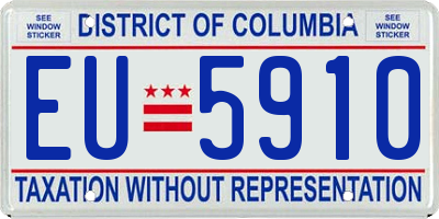 DC license plate EU5910