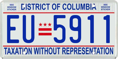 DC license plate EU5911