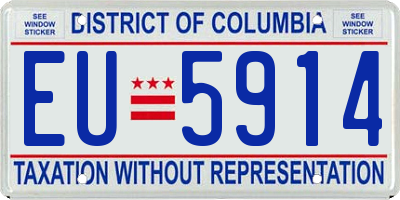 DC license plate EU5914