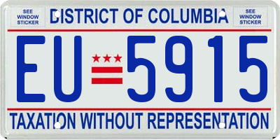 DC license plate EU5915