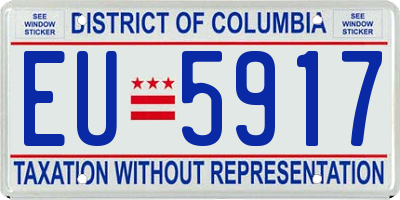 DC license plate EU5917