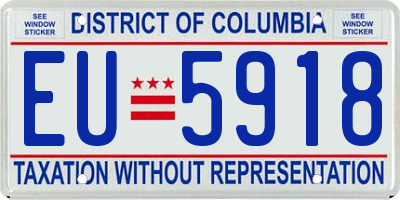 DC license plate EU5918