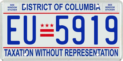 DC license plate EU5919