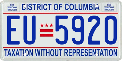DC license plate EU5920