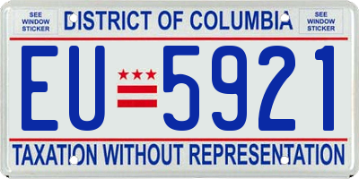 DC license plate EU5921