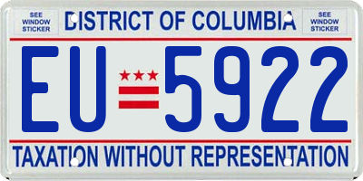 DC license plate EU5922