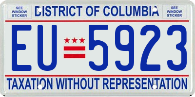 DC license plate EU5923