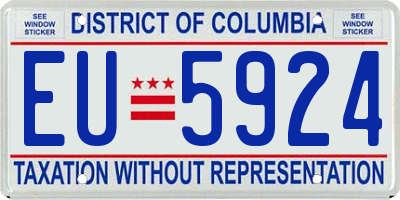 DC license plate EU5924