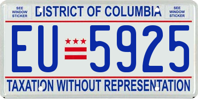 DC license plate EU5925