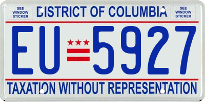 DC license plate EU5927