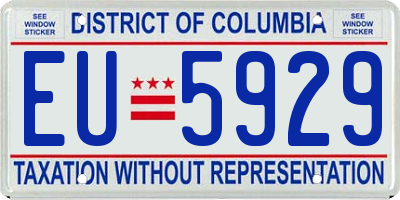 DC license plate EU5929