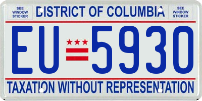 DC license plate EU5930