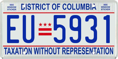 DC license plate EU5931