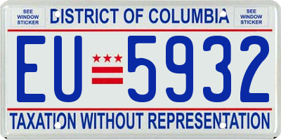 DC license plate EU5932