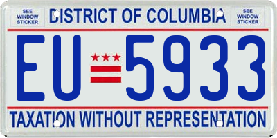DC license plate EU5933