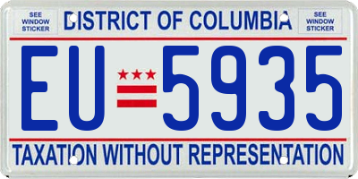 DC license plate EU5935