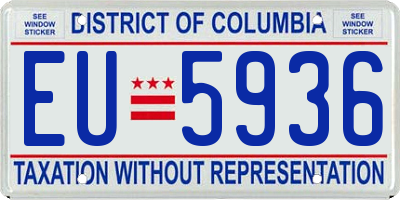 DC license plate EU5936
