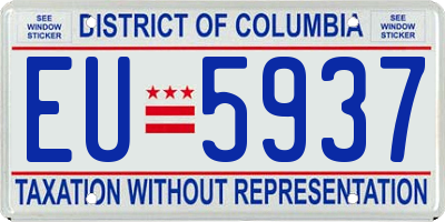 DC license plate EU5937