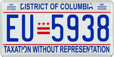 DC license plate EU5938
