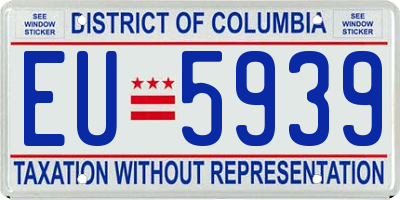 DC license plate EU5939